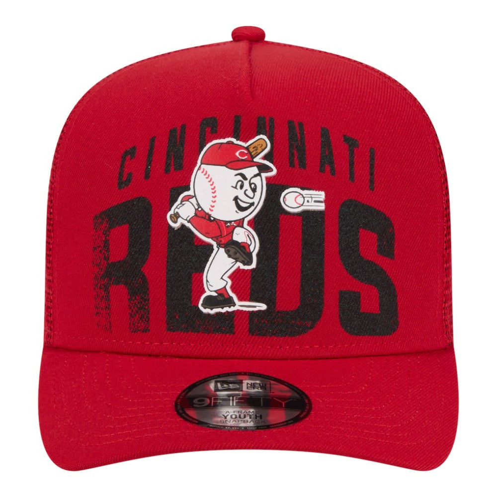 Cincinnati Reds New Era Youth Logo Fade A-Frame 9FIFTY Snapback Hat - MLB