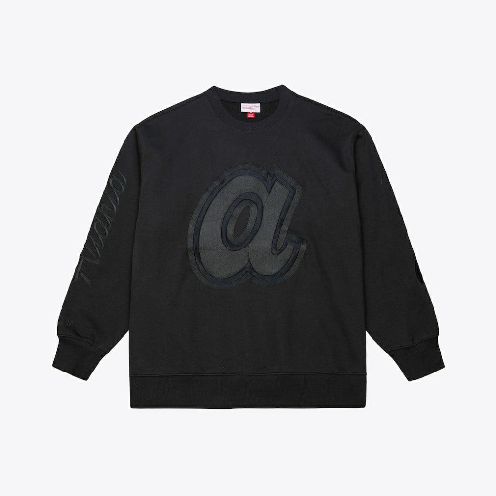 Atlanta Braves Mitchell & Ness Phantom Fleece Crewneck Sweatshirt - MLB