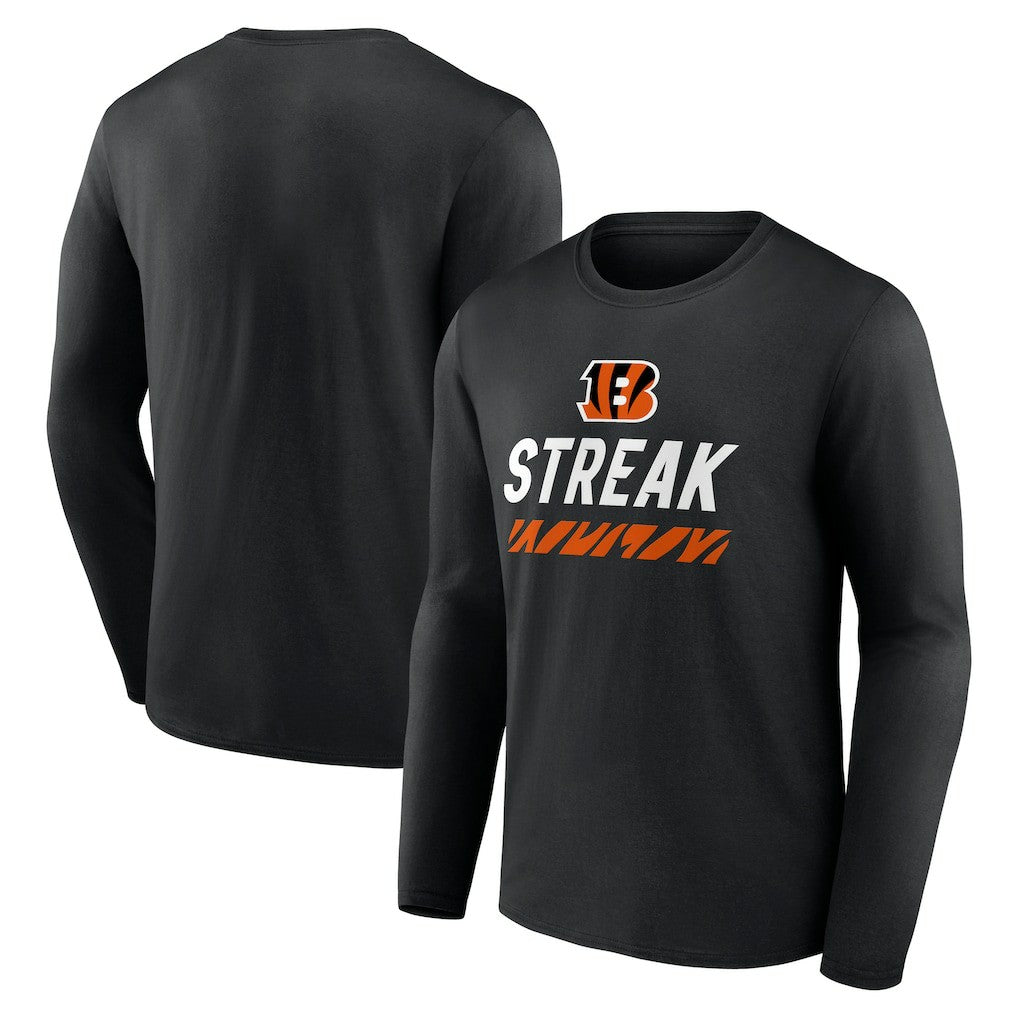 Cincinnati Bengals Streak Long Sleeve T-Shirt Black | NFL