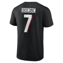 Bijan Robinson Atlanta Falcons Icon Name & Number T-Shirt Black | NFL