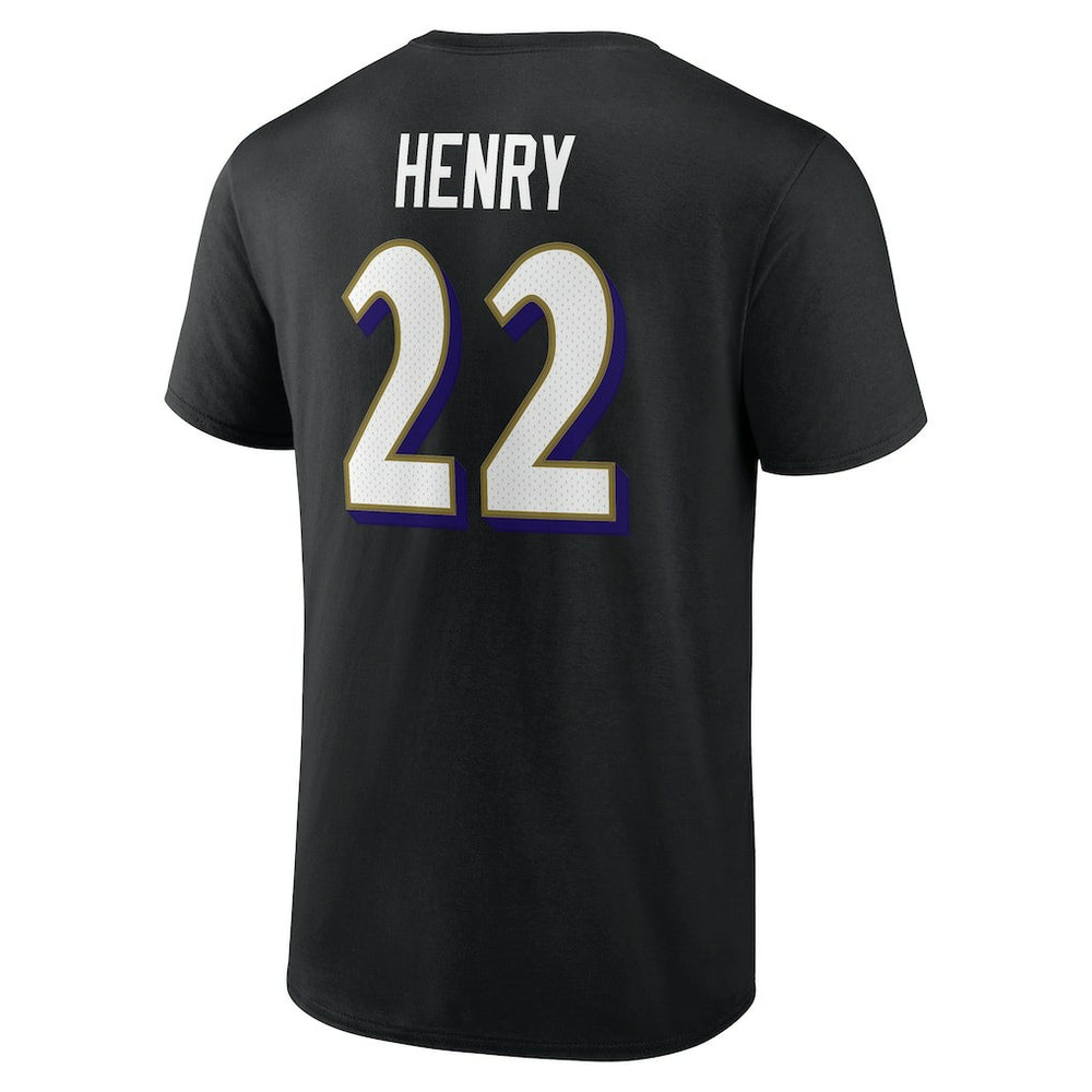 Derrick Henry Baltimore Ravens Icon Name & Number T-Shirt Black | NFL