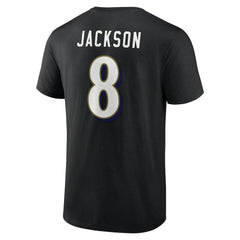 Lamar Jackson Baltimore Ravens Icon Name & Number T-Shirt Black | NFL