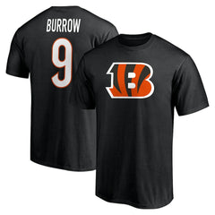 Joe Burrow Cincinnati Bengals Icon Name & Number T-Shirt Black | NFL