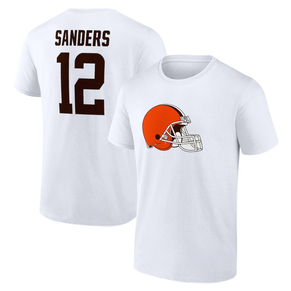 Shedeur Sanders Cleveland Browns Icon Name & Number T-Shirt White | NFL