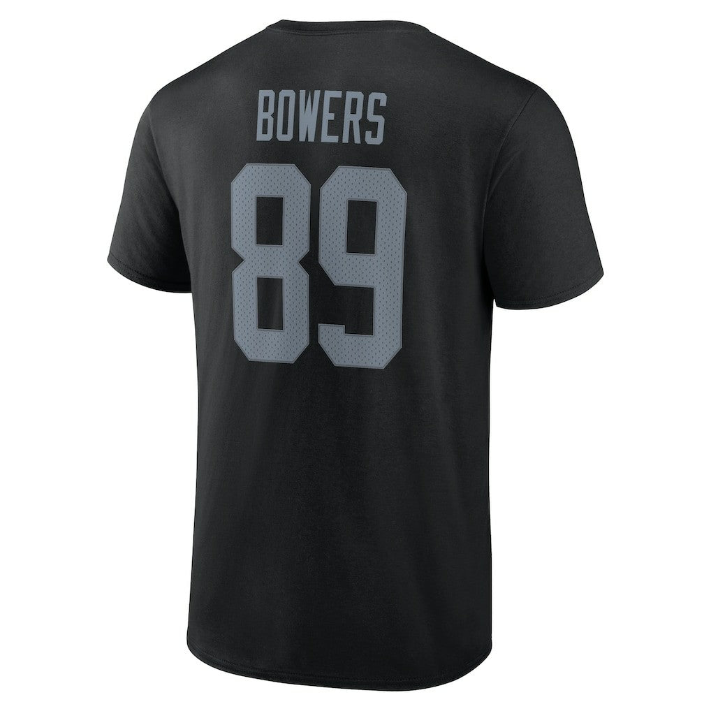 Brock Bowers Las Vegas Raiders Icon Name & Number T-Shirt Black | NFL