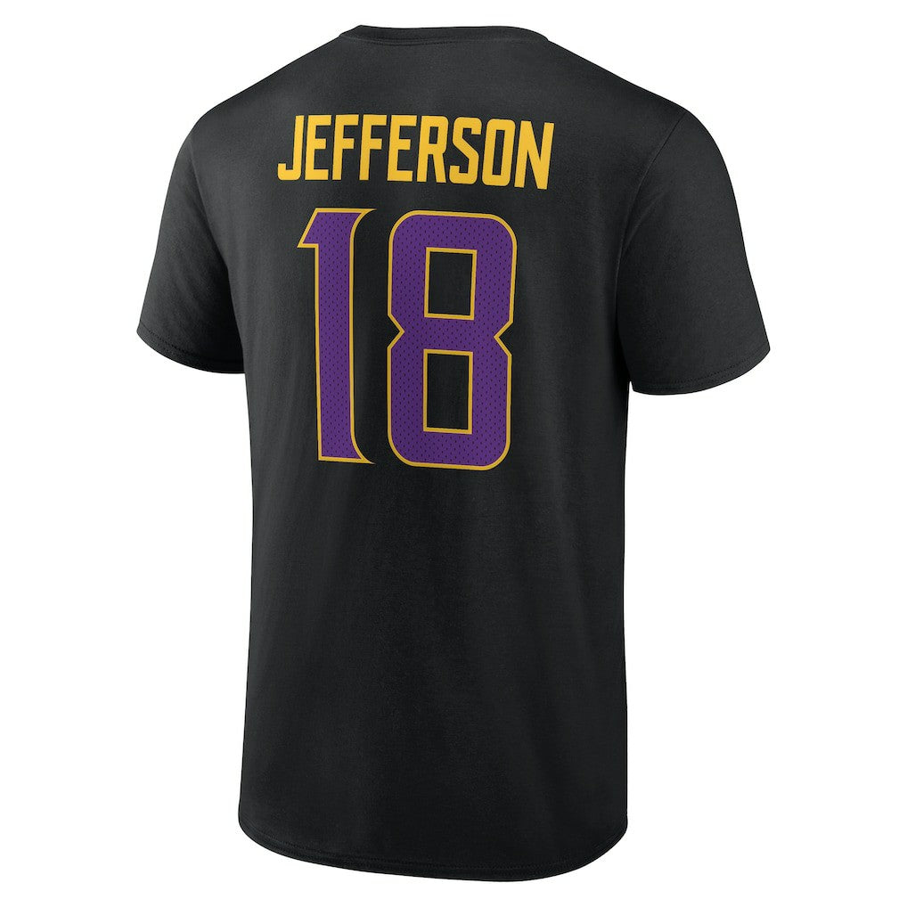 Justin Jefferson Minnesota Vikings Icon Name & Number T-Shirt Black | NFL