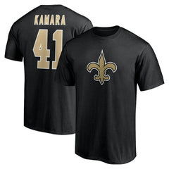 Alvin Kamara New Orleans Saints Icon Name & Number T-Shirt Black | NFL