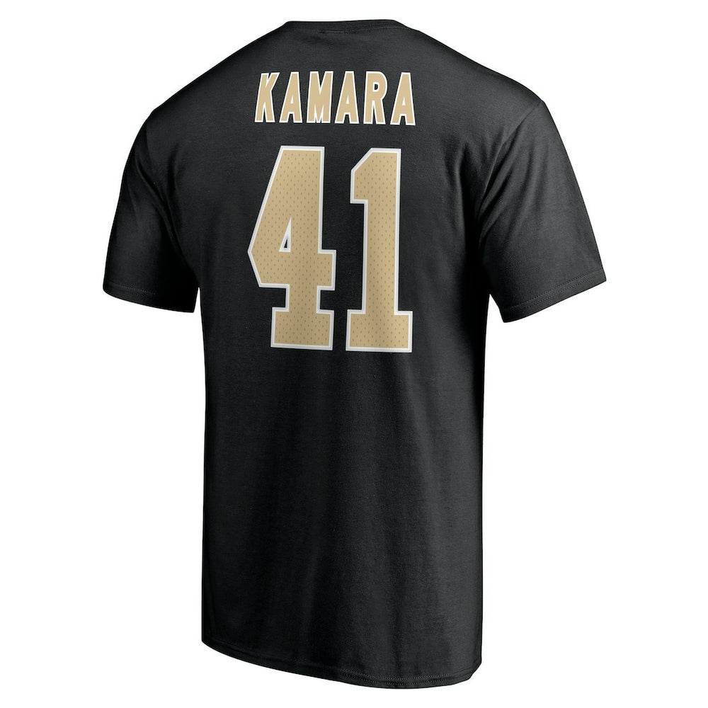 Alvin Kamara New Orleans Saints Icon Name & Number T-Shirt Black | NFL