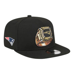 New England Patriots New Era Super Bowl Ring 9FIFTY A-Frame Adjustable Hat Black | NFL