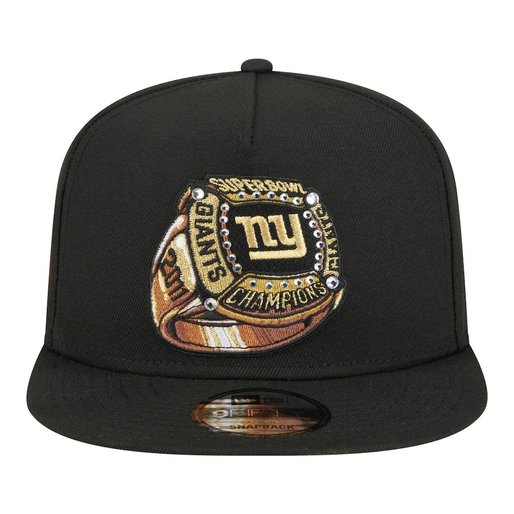New York Giants New Era Super Bowl Ring 9FIFTY A-Frame Adjustable Hat Black | NFL