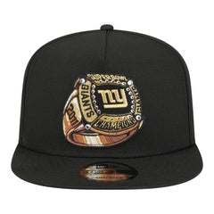 New York Giants New Era Super Bowl Ring 9FIFTY A-Frame Adjustable Hat Black | NFL