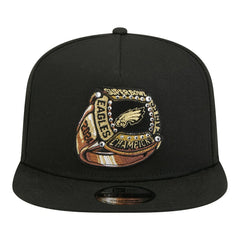 Philadelphia Eagles New Era Super Bowl Ring 9FIFTY A-Frame Adjustable Hat Black | NFL