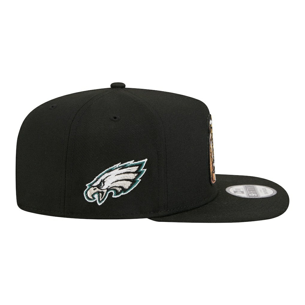 Philadelphia Eagles New Era Super Bowl Ring 9FIFTY A-Frame Adjustable Hat Black | NFL