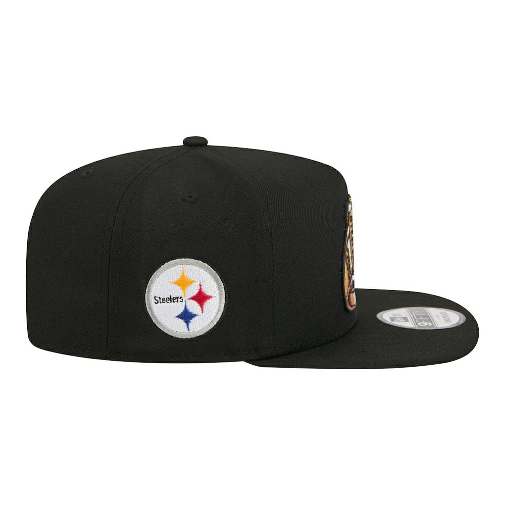 Pittsburgh Steelers New Era Super Bowl Ring 9FIFTY A-Frame Adjustable Hat Black | NFL