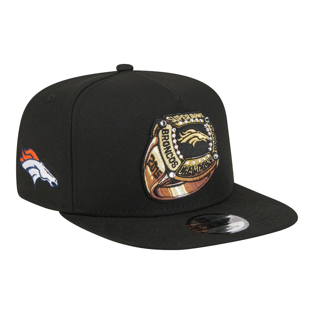 Denver Broncos New Era Super Bowl Ring 9FIFTY A-Frame Adjustable Hat Black | NFL