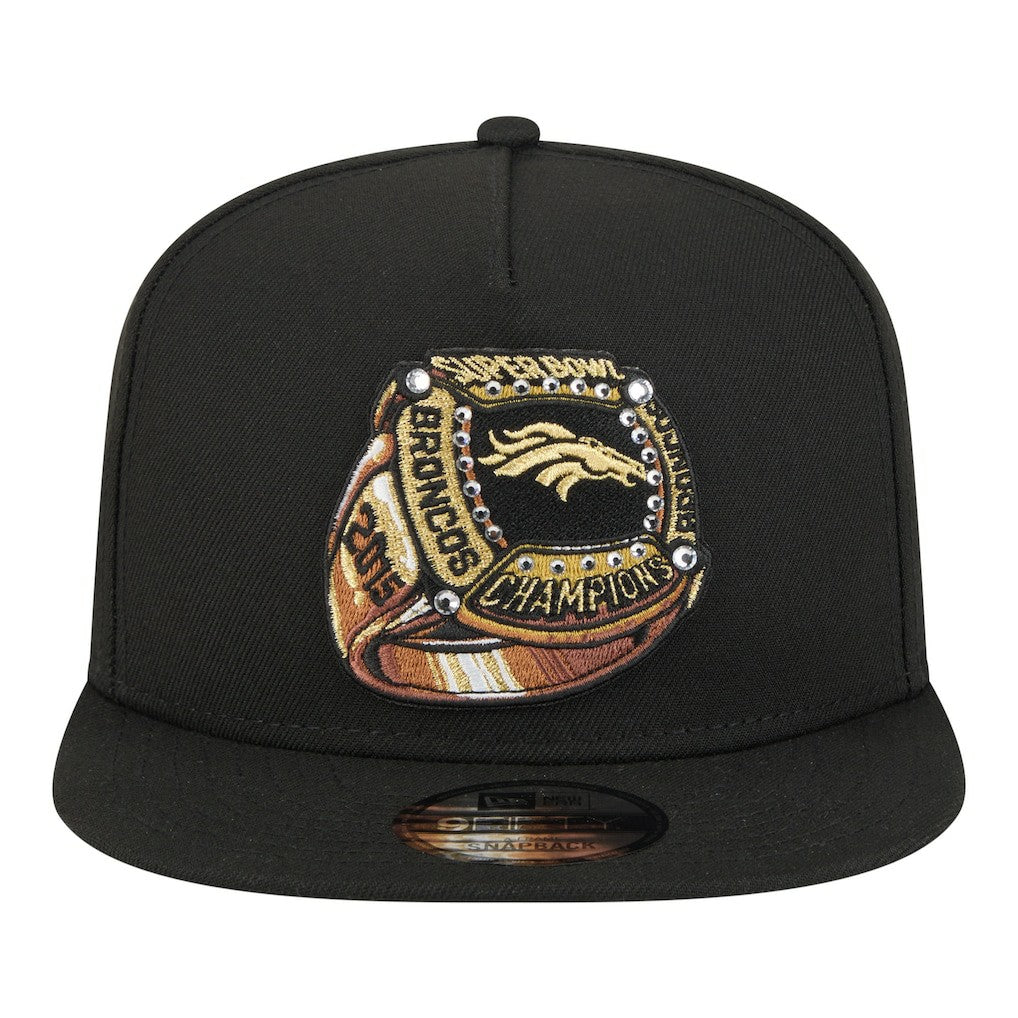Denver Broncos New Era Super Bowl Ring 9FIFTY A-Frame Adjustable Hat Black | NFL