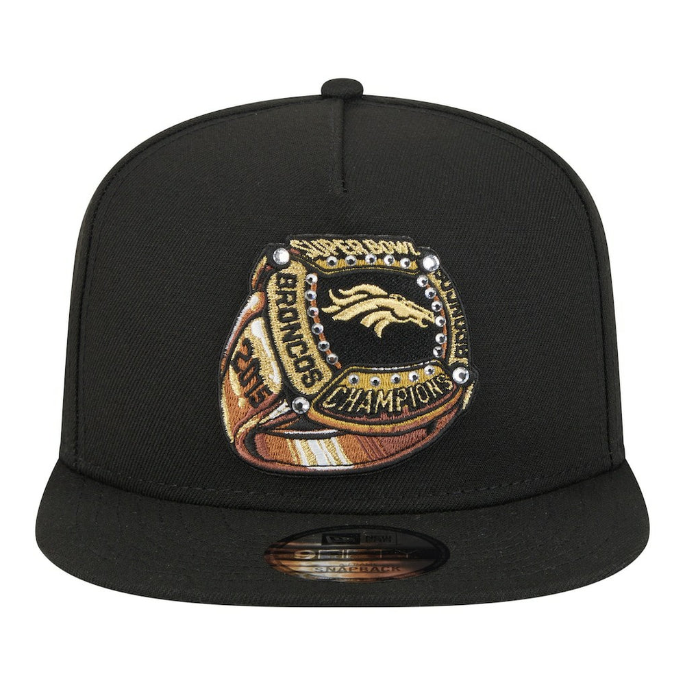 Denver Broncos New Era Super Bowl Ring 9FIFTY A-Frame Adjustable Hat Black | NFL