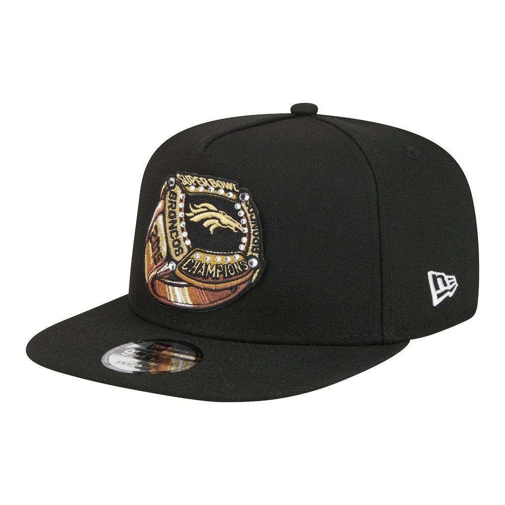 Denver Broncos New Era Super Bowl Ring 9FIFTY A-Frame Adjustable Hat Black | NFL
