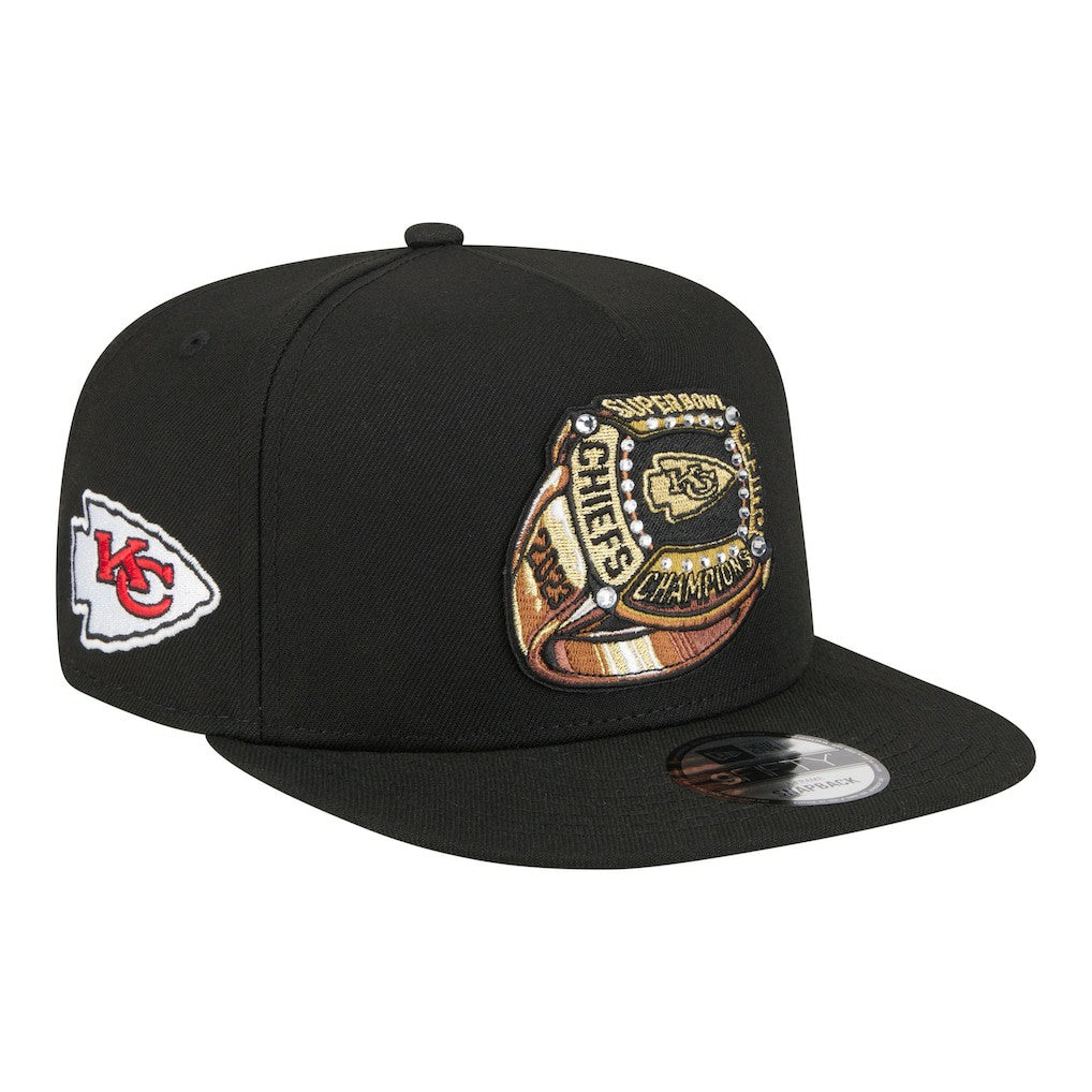 Kansas City Chiefs New Era Super Bowl Ring 9FIFTY A-Frame Adjustable Hat Black | NFL