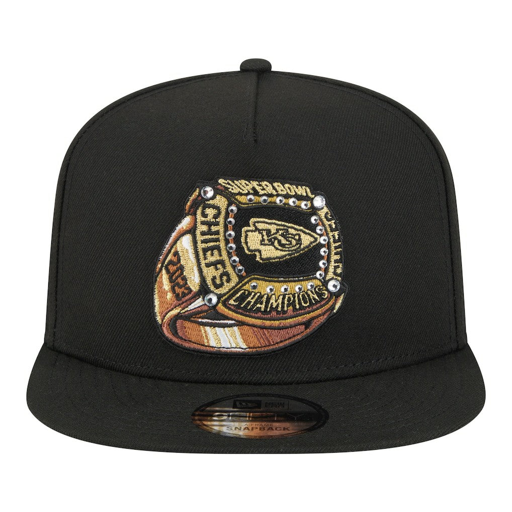 Kansas City Chiefs New Era Super Bowl Ring 9FIFTY A-Frame Adjustable Hat Black | NFL