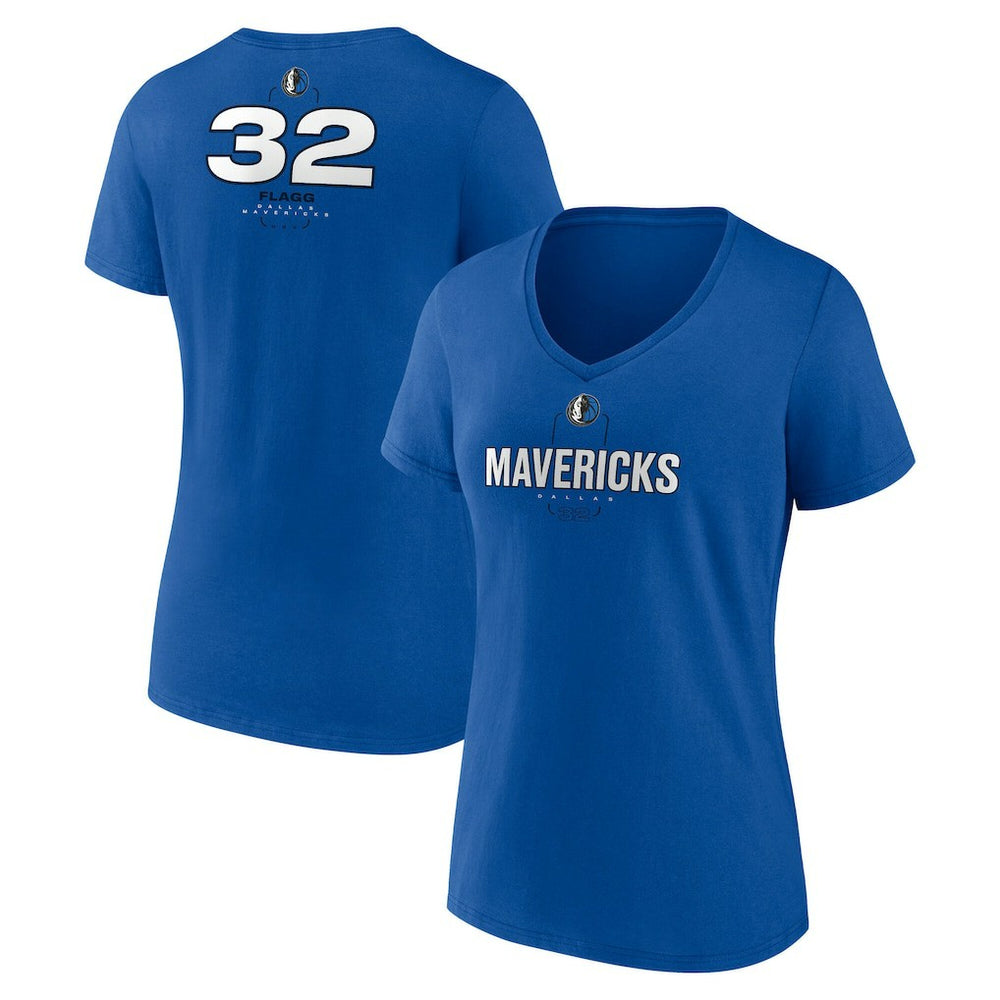 Cooper Flagg Dallas Mavericks Women's Name & Number V-Neck T-Shirt Blue - NBA