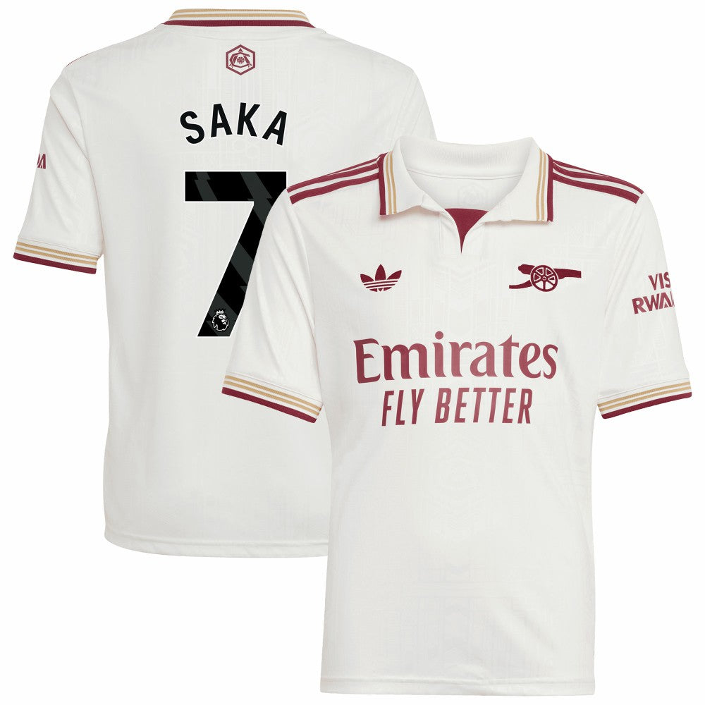 Bukayo Saka Arsenal Youth 2025/26 Third Replica Player Jersey White | Adidas Online
