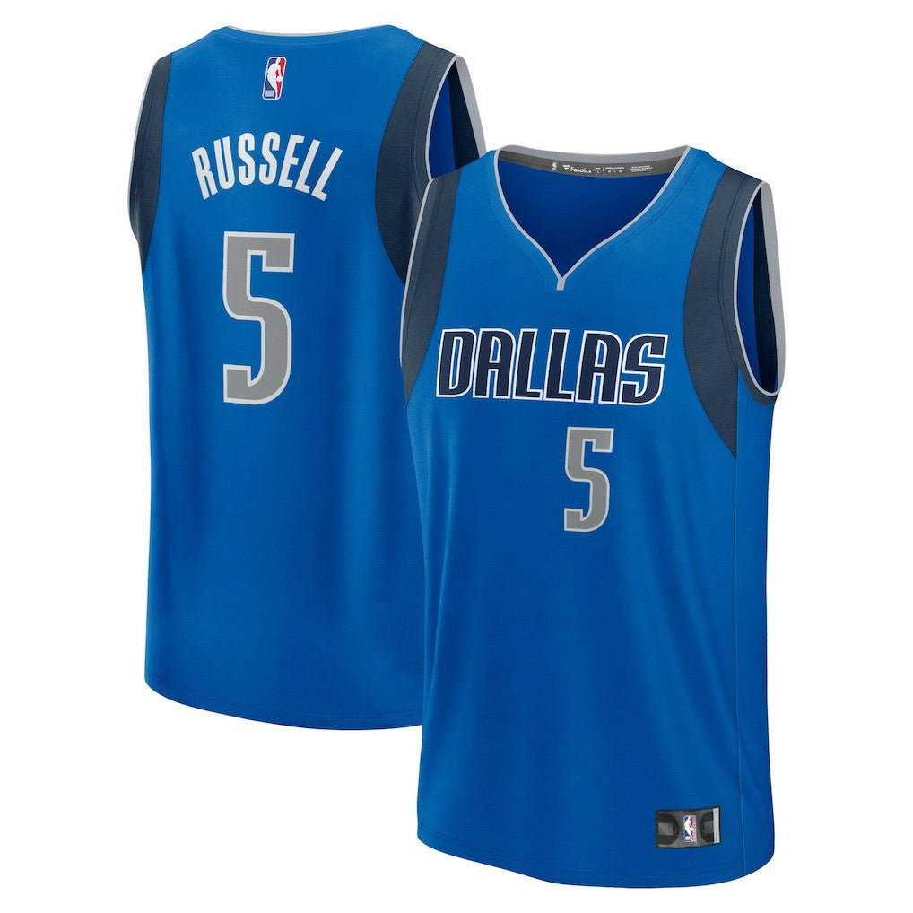 D'Angelo Russell Dallas Mavericks Fast Break Replica Player Jersey Icon Editi- Blue - NBA