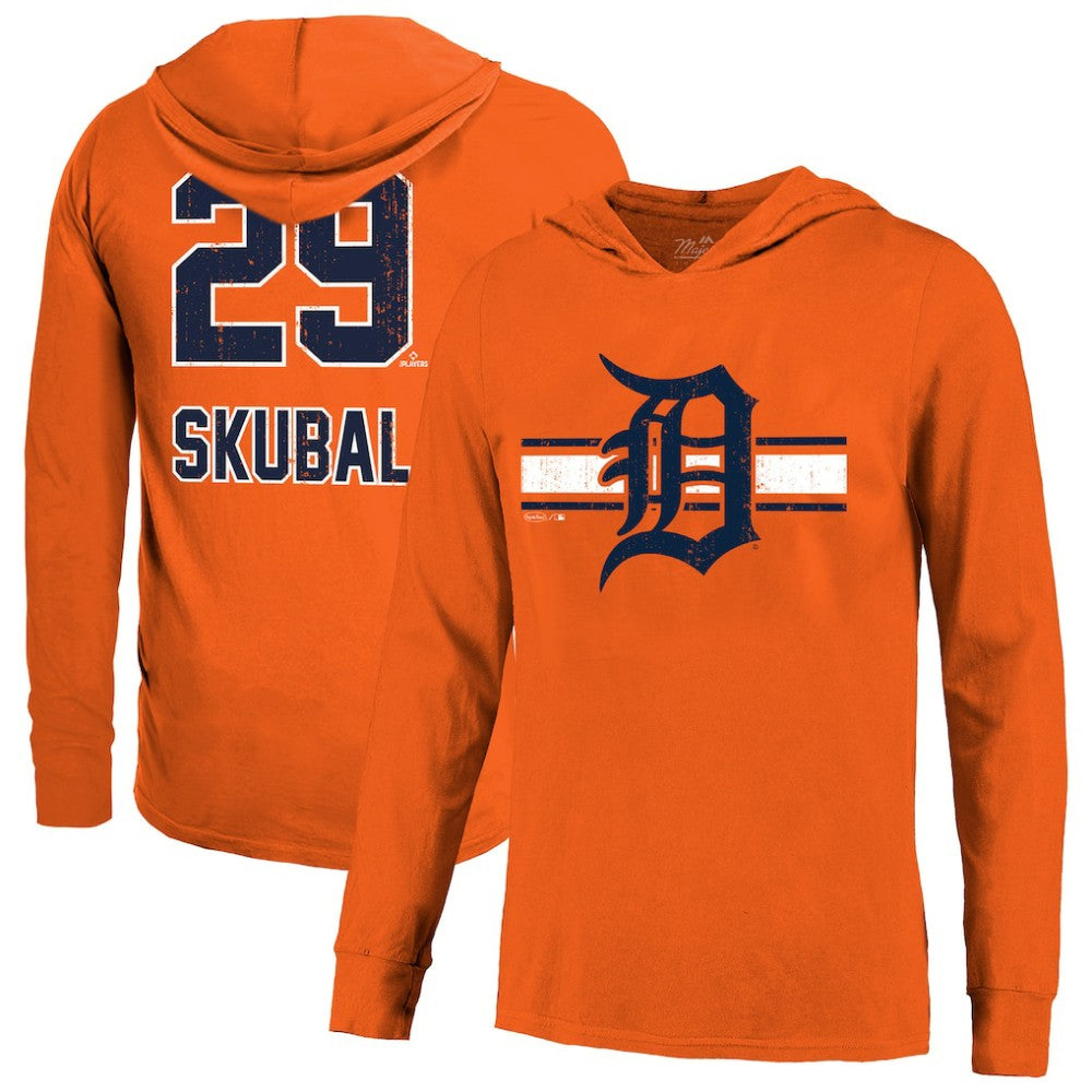 Tarik Skubal Detroit Tigers Majestic Threads Lightweight Name & Number Hoodie - MLB