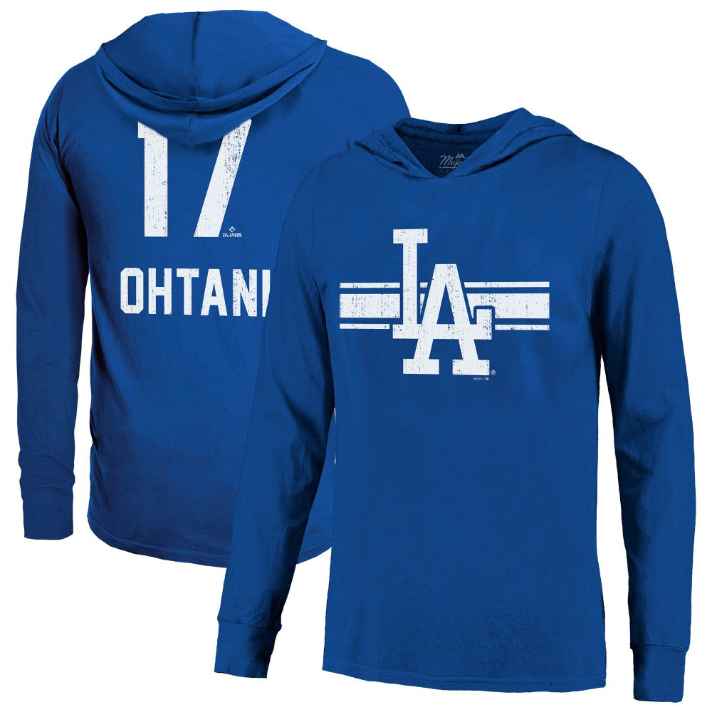 Shohei Ohtani Los Angeles Dodgers Majestic Threads Lightweight Name & Number Hoodie - MLB