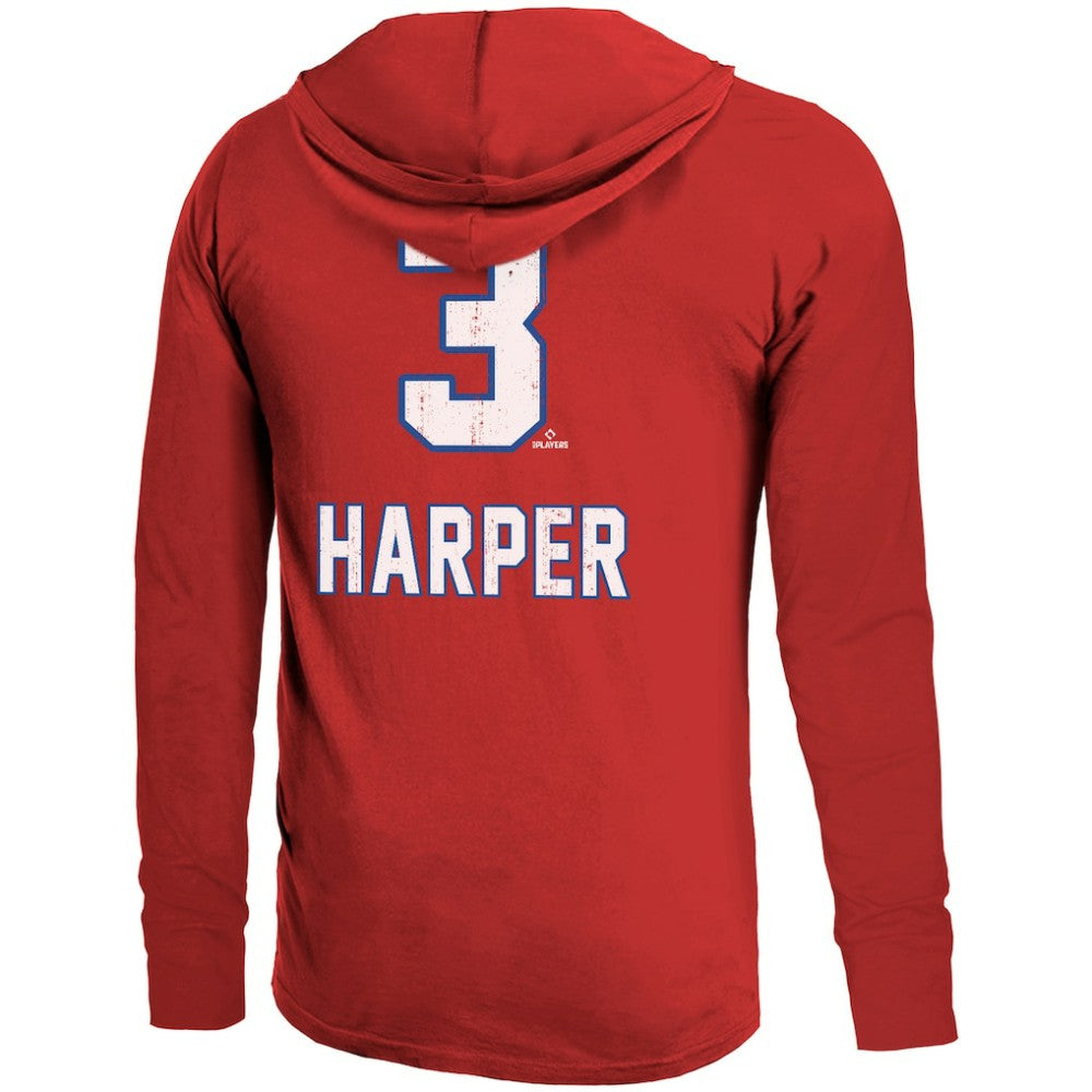 Bryce Harper Philadelphia Phillies Majestic Threads Lightweight Name & Number Hoodie - MLB