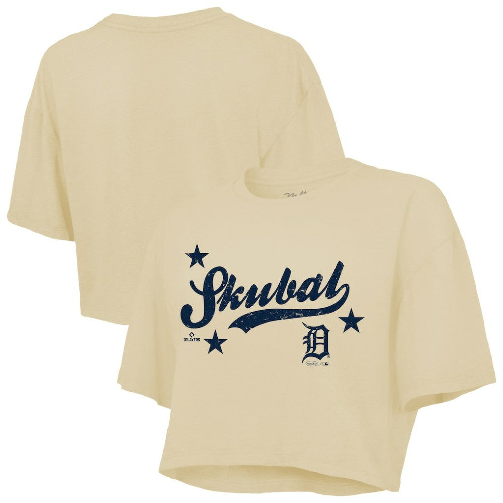 Tarik Skubal Detroit Tigers Majestic Threads Women's Boxy Crop Top - MLB