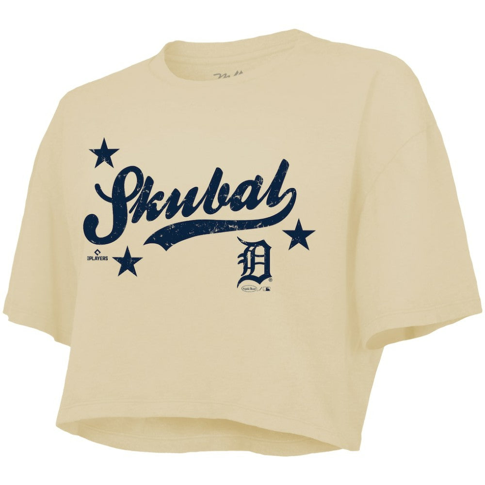 Tarik Skubal Detroit Tigers Majestic Threads Women's Boxy Crop Top - MLB