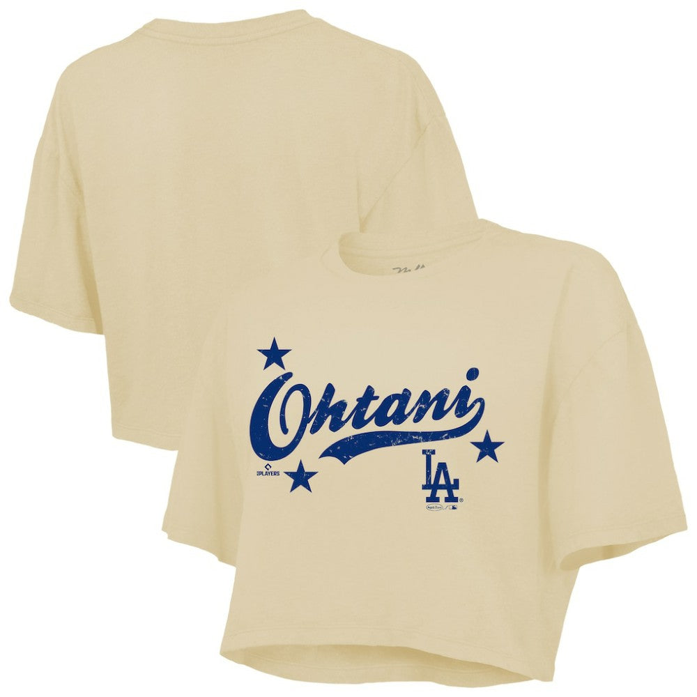 Shohei Ohtani Los Angeles Dodgers Majestic Threads Women's Boxy Crop Top - MLB