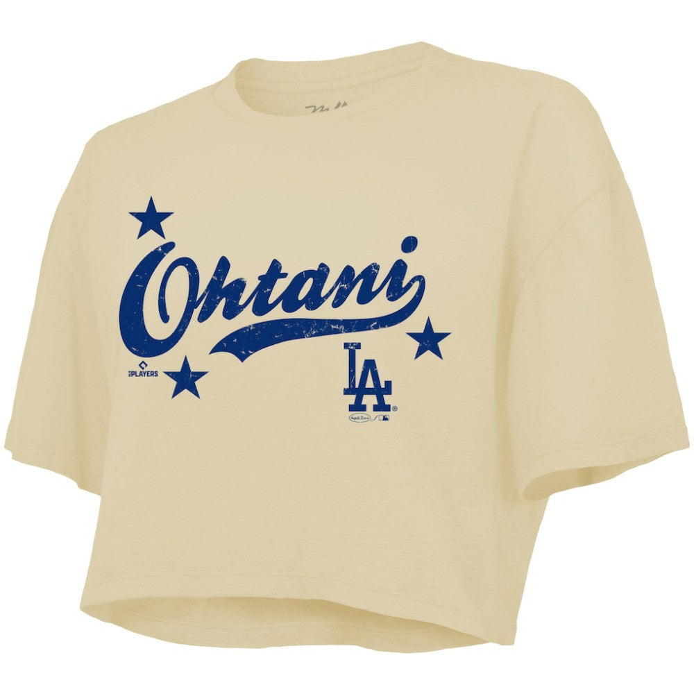 Shohei Ohtani Los Angeles Dodgers Majestic Threads Women's Boxy Crop Top - MLB