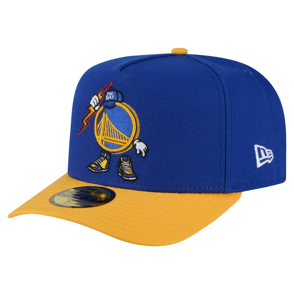 Golden State Warriors Injection Cartoon Logo A-Frame 59FIFTY Fitted Hat Royal - NBA