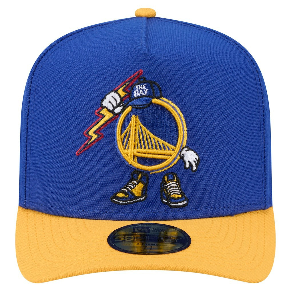 Golden State Warriors Injection Cartoon Logo A-Frame 59FIFTY Fitted Hat Royal - NBA