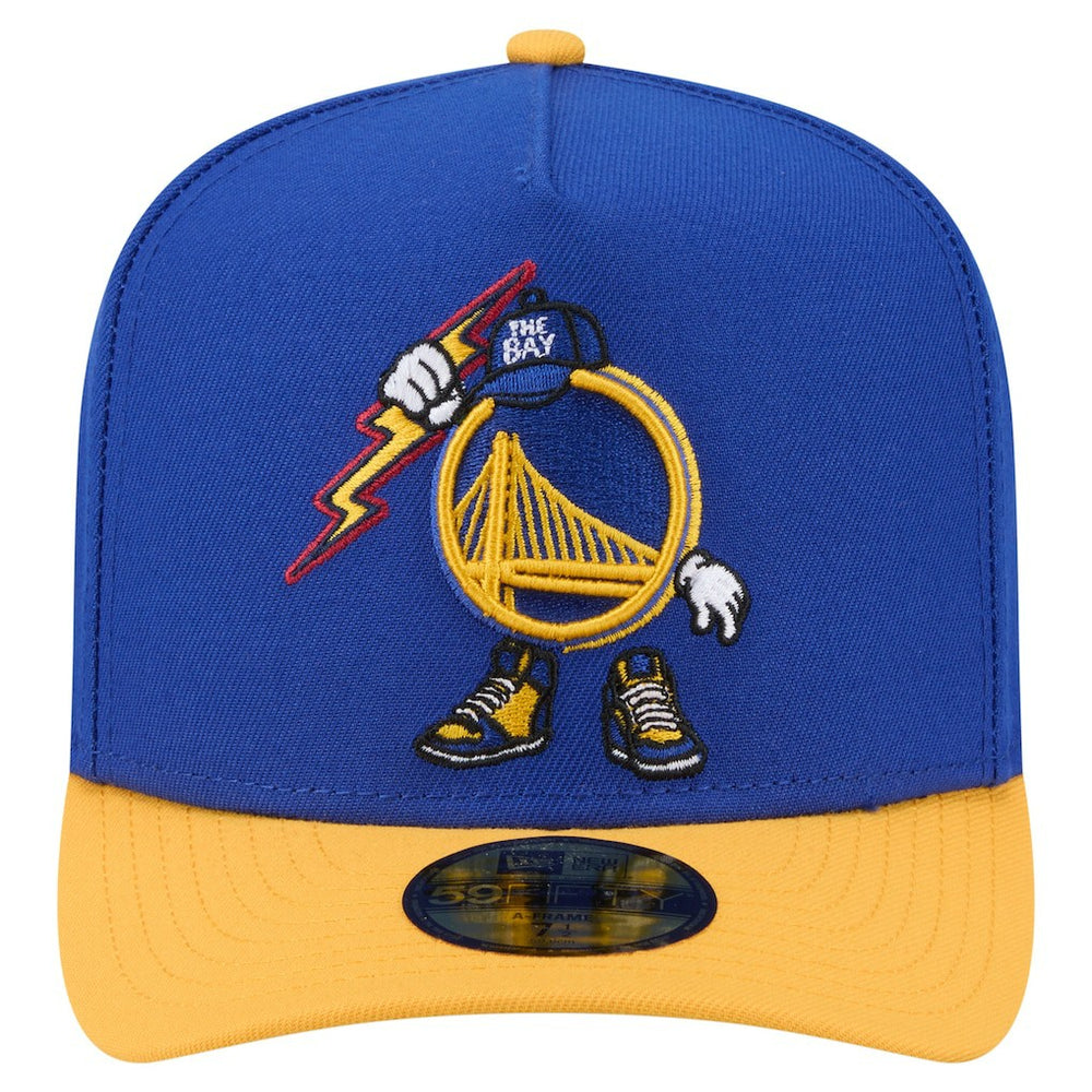 Golden State Warriors Injection Cartoon Logo A-Frame 59FIFTY Fitted Hat Royal - NBA
