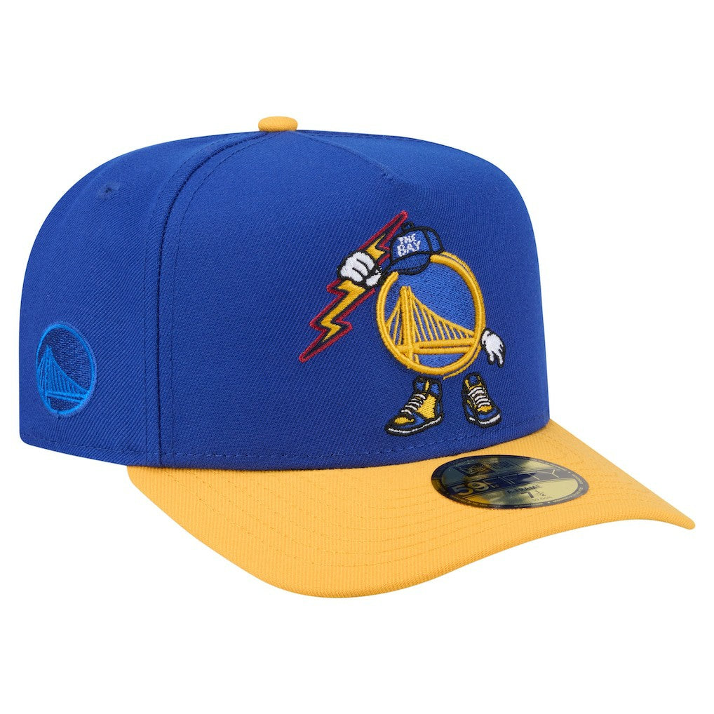 Golden State Warriors Injection Cartoon Logo A-Frame 59FIFTY Fitted Hat Royal - NBA