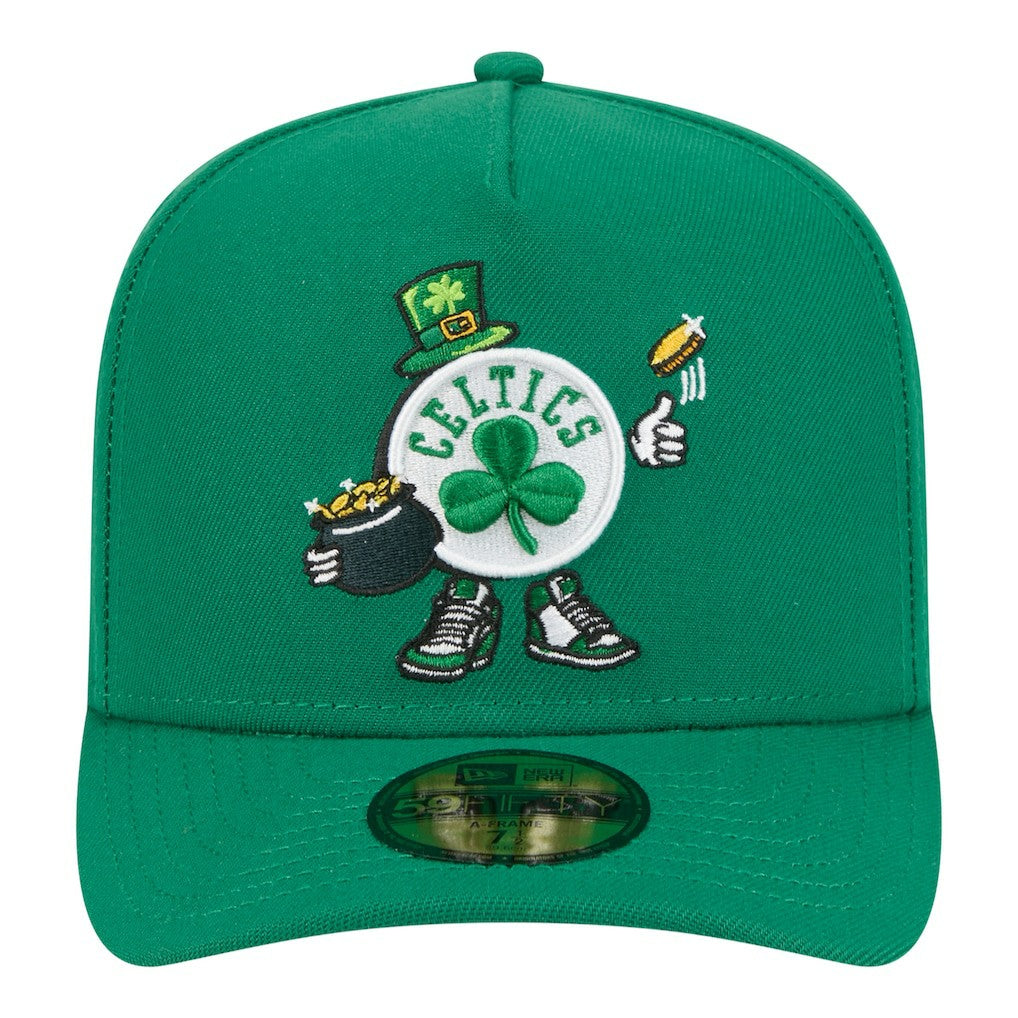 Boston Celtics Injection Cartoon Logo A-Frame 59FIFTY Fitted Hat Kelly Green - NBA