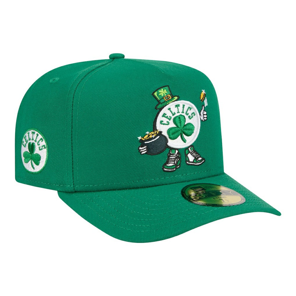 Boston Celtics Injection Cartoon Logo A-Frame 59FIFTY Fitted Hat Kelly Green - NBA