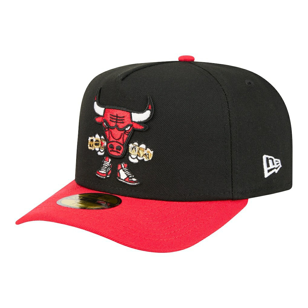 Chicago Bulls Injection Cartoon Logo A-Frame 59FIFTY Fitted Hat Black - NBA