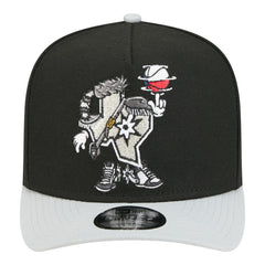 San Antonio Spurs Injection Cartoon Logo A-Frame 9FIFTY Adjustable Hat Black - NBA