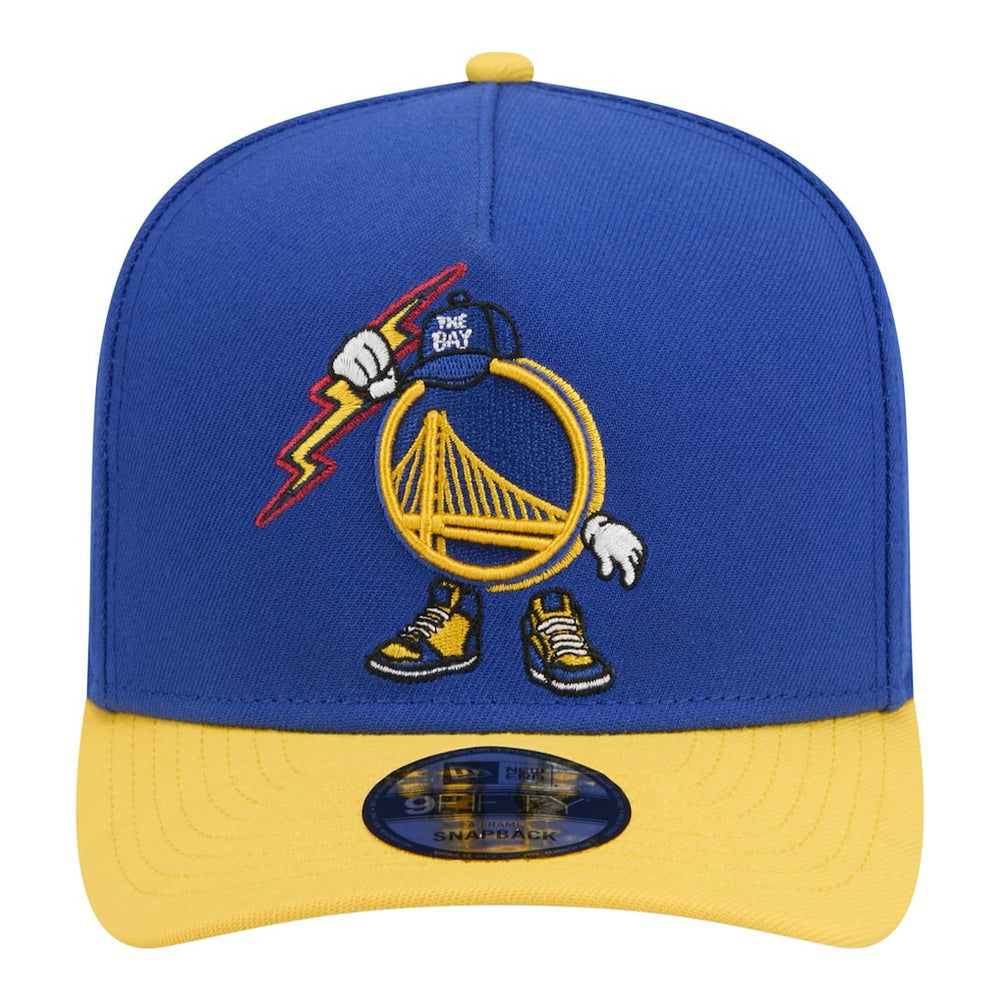 Golden State Warriors Injection Cartoon Logo A-Frame 9FIFTY Adjustable Hat Royal - NBA