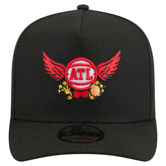 Atlanta Hawks Injection Cartoon Logo A-Frame 9FIFTY Adjustable Hat Black - NBA
