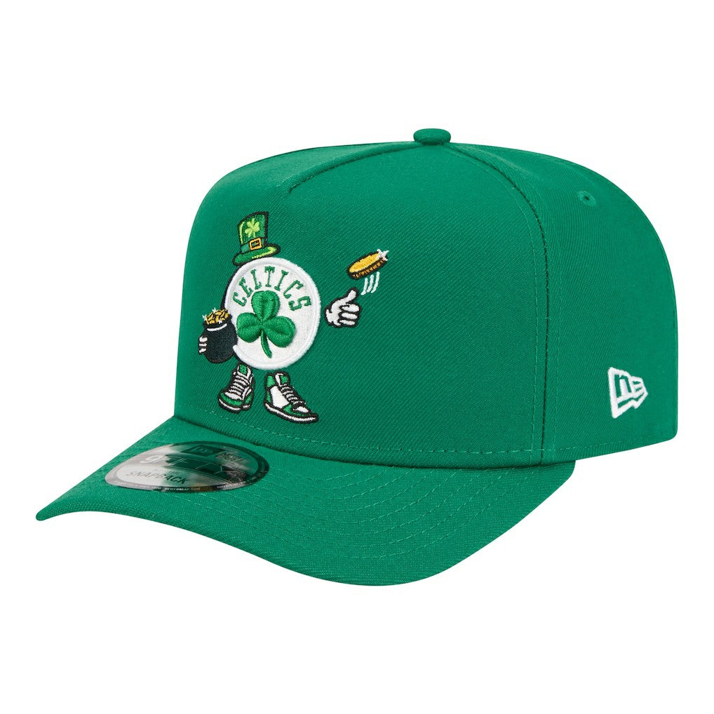 Boston Celtics Injection Cartoon Logo A-Frame 9FIFTY Adjustable Hat Kelly Green - NBA
