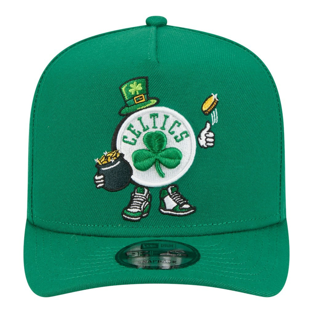 Boston Celtics Injection Cartoon Logo A-Frame 9FIFTY Adjustable Hat Kelly Green - NBA