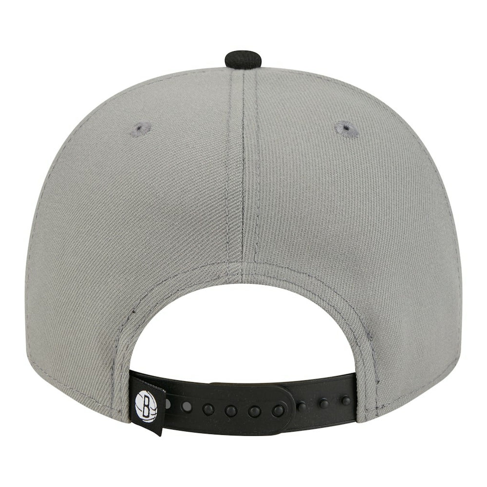 Brooklyn Nets Injection Cartoon Logo A-Frame 9FIFTY Adjustable Hat Gray - NBA