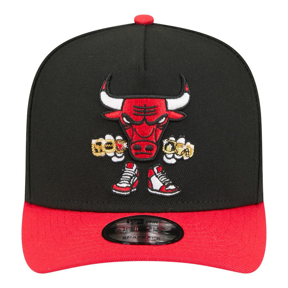 Chicago Bulls Injection Cartoon Logo A-Frame 9FIFTY Adjustable Hat Black - NBA