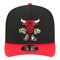 Chicago Bulls Injection Cartoon Logo A-Frame 9FIFTY Adjustable Hat Black - NBA