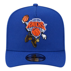 New York Knicks Injection Cartoon Logo A-Frame 9FIFTY Adjustable Hat Blue - NBA